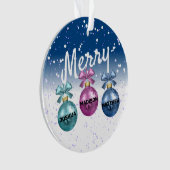 Frohe Weihnachtsbälle Ornament (Vorderseite)