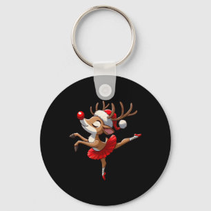Frohe Weihnachtsballett Rentier Tanz Ballett Tee Schlüsselanhänger