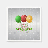 Frohe Weihnachtsballons und Confetti Serviette (Vorderseite)
