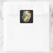 Frohe Weihnachtsbanana Quadratischer Aufkleber (Tasche)