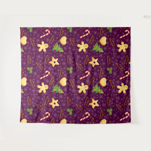 Frohe Weihnachtsbände Wandteppich (Vorderseite (Horizontal))