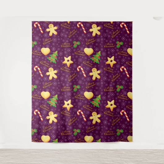 Frohe Weihnachtsbände Wandteppich (Vorderseite)