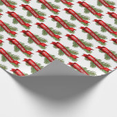 Frohe Weihnachtsbanner auf Pine Geschenkpapier (Ecke)