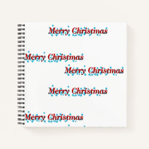 Frohe Weihnachtsbanner mit Schneeflocken und Rotte Notizblock