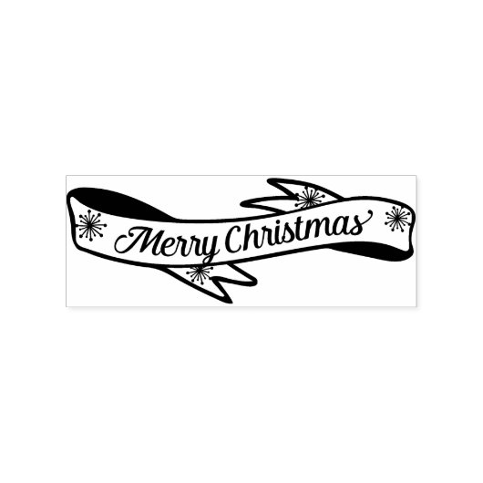 Frohe Weihnachtsbanner Rubber-Briefmarke Gummistempel (Prägung)