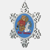 Frohe Weihnachtsbär & Bunny Snowflake Ornament (Rechts)