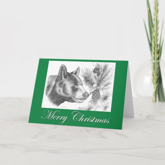 Frohe Weihnachtsbär Feiertagskarte (Vorderseite)
