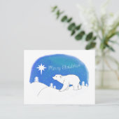 Frohe Weihnachtsbär Feiertagspostkarte (Stehend Vorderseite)