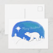 Frohe Weihnachtsbär Feiertagspostkarte (Vorne/Hinten)