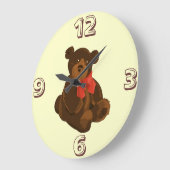 Frohe Weihnachtsbär Große Wanduhr (Winkel)