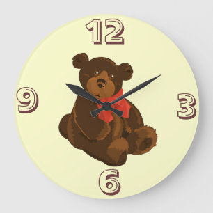 Frohe Weihnachtsbär Große Wanduhr