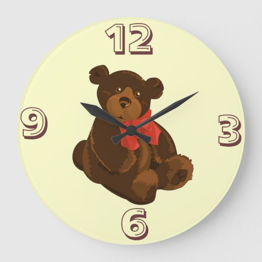 Frohe Weihnachtsbär Große Wanduhr (Vorderseite)