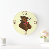 Frohe Weihnachtsbär Große Wanduhr (Zuhause)