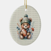 Frohe Weihnachtsbär mit Foto Keramik Ornament (Rechts)