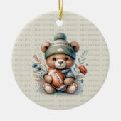 Frohe Weihnachtsbär mit Foto Keramik Ornament (Vorne)