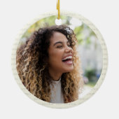 Frohe Weihnachtsbär mit Foto Keramik Ornament (Hinten)