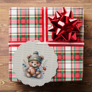 Frohe Weihnachtsbär mit Foto Ornament Karte