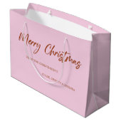 Frohe Weihnachtsbär Niedlich Große Geschenktüte (Rückseite Schrägansicht)