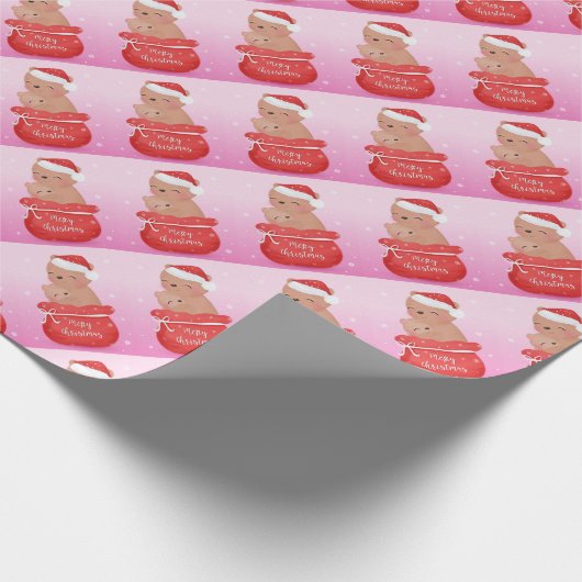 Frohe Weihnachtsbären Geschenkpapier (Ecke)