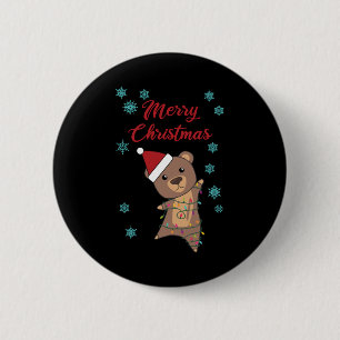 Frohe Weihnachtsbären Schnee Winterbär Teddy Button