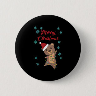 Frohe Weihnachtsbären Schnee Winterbär Teddy Button