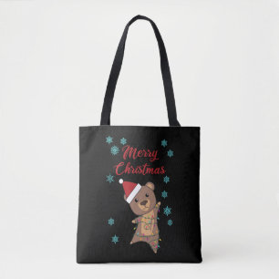 Frohe Weihnachtsbären Schnee Winterbär Teddy Tasche
