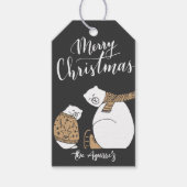 Frohe Weihnachtsbären Schwarze Weihnachtsgeschenke Geschenkanhänger (Vorderseite)