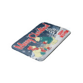 Frohe Weihnachtsbären Winterschnee-Urlaubsszene Badematte (Schrägansicht)