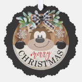 Frohe Weihnachtsbärenschneeflocken Ornament Karte (Vorderseite)