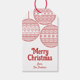 Frohe Weihnachtsbaubläschen mit roten Weihnachtsbä Geschenkanhänger