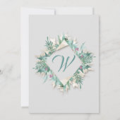 Frohe Weihnachtsbauch Gerahmt Monogram Gray Aquama Einladung (Rückseite)