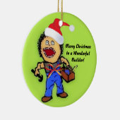 Frohe Weihnachtsbauer Keramikornament (Rechts)