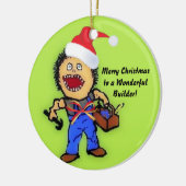 Frohe Weihnachtsbauer Keramikornament (Links)