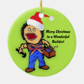 Frohe Weihnachtsbauer Keramikornament (Hinten)