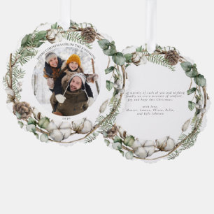 Frohe Weihnachtsbauernhof Grünhaus Foto Wreath Ornament Karte