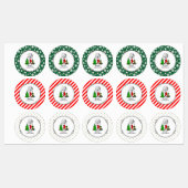 Frohe Weihnachtsbaum 2 Old English Sheepdog Gray 1 Etiketten (Blatt)