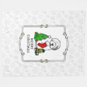 Frohe Weihnachtsbaum 2 Old English Sheepdog Gray 1 Fleecedecke (Vorderseite (Horizontal))