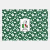 Frohe Weihnachtsbaum 2 Old English Sheepdog Gray 1 Geschenkpapier Set (Vorderseite)