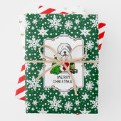 Frohe Weihnachtsbaum 2 Old English Sheepdog Gray 1 Geschenkpapier Set (Beispiel)