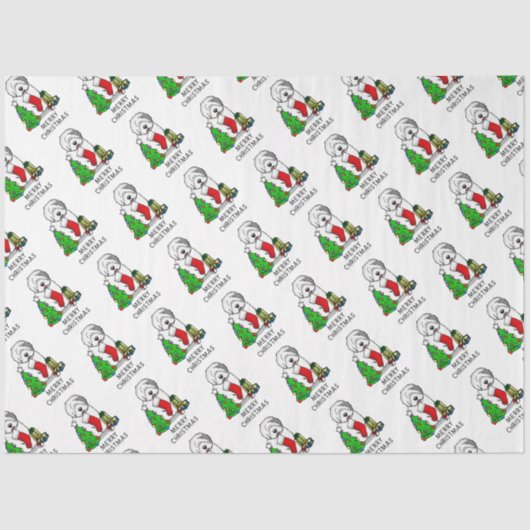 Frohe Weihnachtsbaum 2 Old English Sheepdog Gray 1 Seidenpapier (Vorderseite)