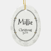 Frohe Weihnachtsbaum 2 Poodle (weiß) Hund Niedlich Keramik Ornament (Hinten)