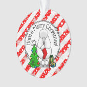 Frohe Weihnachtsbaum 2 Poodle (weiß) Hund Niedlich Ornament (Vorderseite)