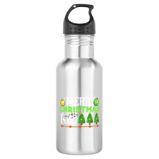 Frohe Weihnachtsbaum-34564 Edelstahlflasche (Vorderseite)
