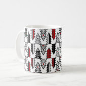 Frohe Weihnachtsbaum abstrakt modern geometrisch Kaffeetasse (Vorderseite Links)