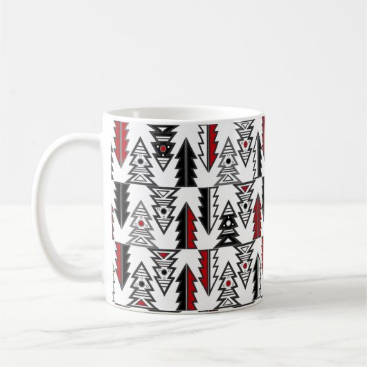 Frohe Weihnachtsbaum abstrakt modern geometrisch Kaffeetasse (Links)