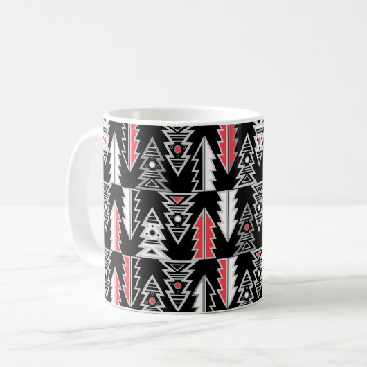 Frohe Weihnachtsbaum abstrakt modern geometrisch Kaffeetasse (Vorderseite Links)