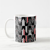 Frohe Weihnachtsbaum abstrakt modern geometrisch Kaffeetasse (Links)