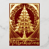 Frohe Weihnachtsbaum Abstrakte Themenabbildung Folien Feiertagskarte (Vorderseite)