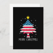Frohe Weihnachtsbaum American Flag Funny US Flag X Einladung (Vorne/Hinten)