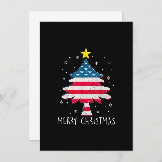 Frohe Weihnachtsbaum American Flag Funny US Flag X Einladung (Vorne/Hinten)